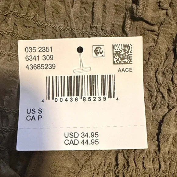 American Eagle Outfitters Olive Green Smocked Tie-Front Camisole - Picture 2 of 5